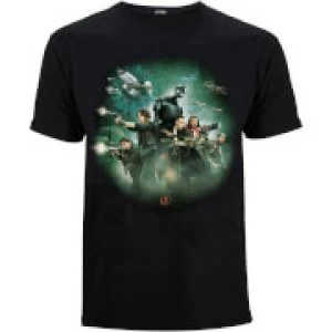 Image of Star Wars Rogue One Mens Group Battle T-Shirt - Black