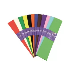 Image of Bright Ideas Crepe Paper 500mmx3m Assorted Pack of 12 BI0568