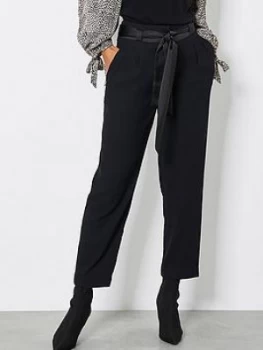 Image of Mint Velvet Mint Velvet Tie Waist Tapered Twill Trouser