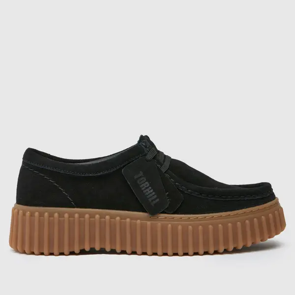 Image of Clarks torhill bee flat shoes in Black UK 7 (EU 41)