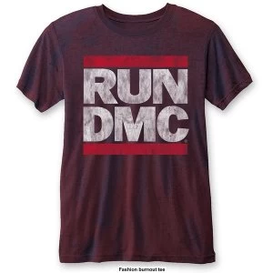 Image of Run DMC - DMC Logo Unisex Medium T-Shirt - Blue,Red