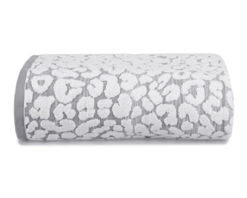 Image of Allure Bath Fashions Luxury Jacquard Leopard Bath Sheet - Monochrome