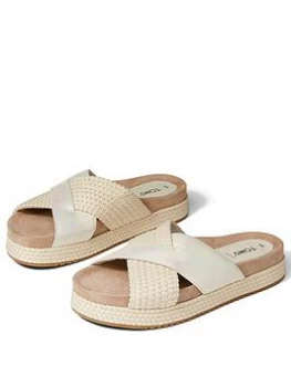 Image of Toms Paloma Metallic Flat Sandal - Silver, Size 5, Women