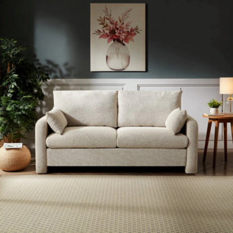 Image of Artemis Home Shorewood 2 Seat Fabric Sofa in Light Beige Size: 2 Seater Light Beige Unisex 2 Seater