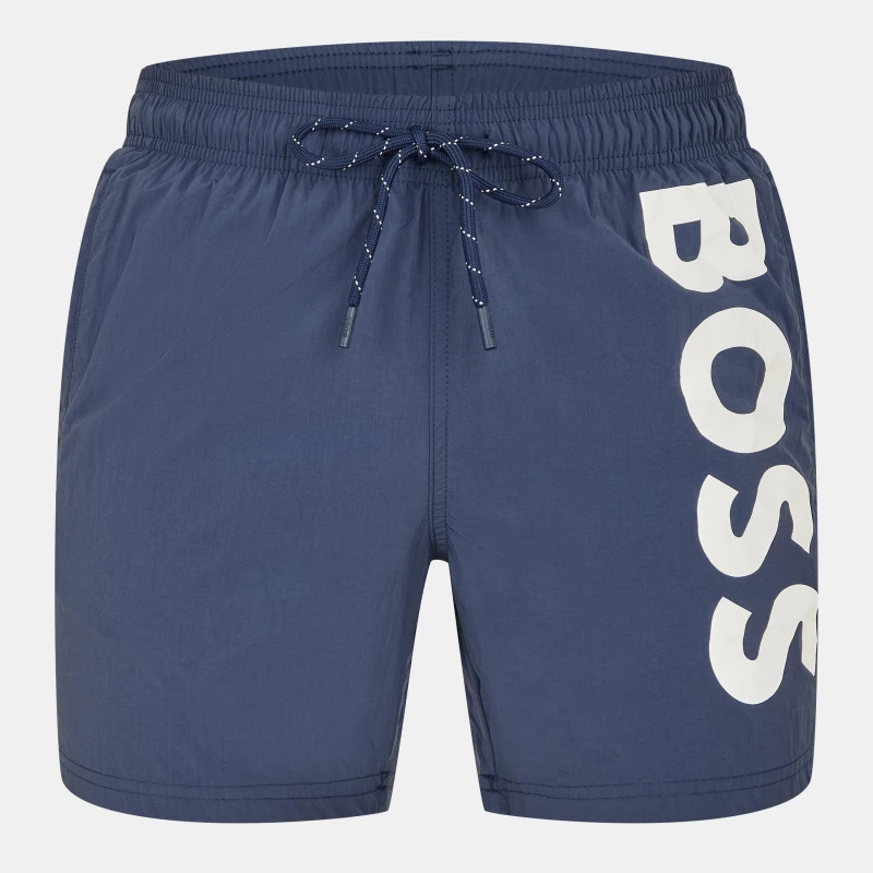 Image of Boss Mens Octopus Swim Shorts with Bold Branding Navy male XL