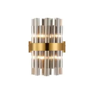 Image of Lysander 4 Light G9, Wall Lamp, Brass, Smoke