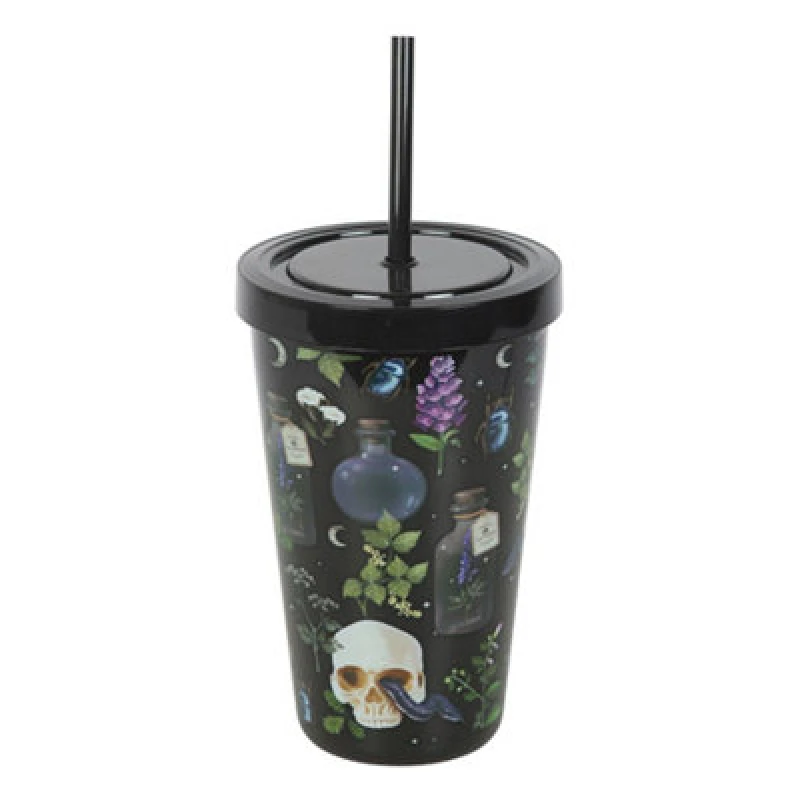 Image of Something Different Something Different Venom & Vines Printed Tumbler in Black One Size Unisex 5063750774473