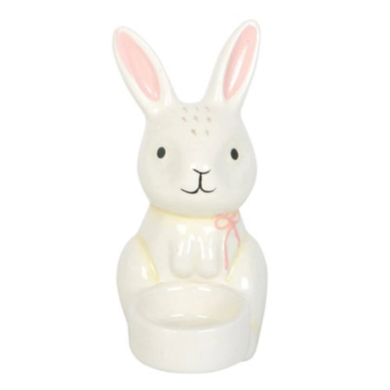 Image of Something Different Something Different Spring Time Bunny Tealight Holder in White White One Size Unisex 5063703388283