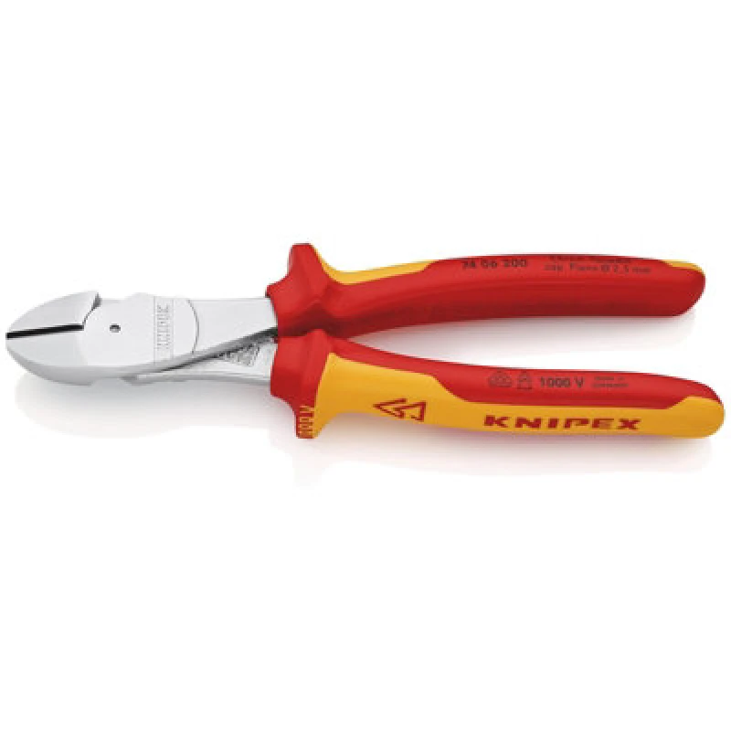 Image of Knipex 74 06 200 Sb Vde Insulated High Leverage Diagonal Cutter, 200mm 26789