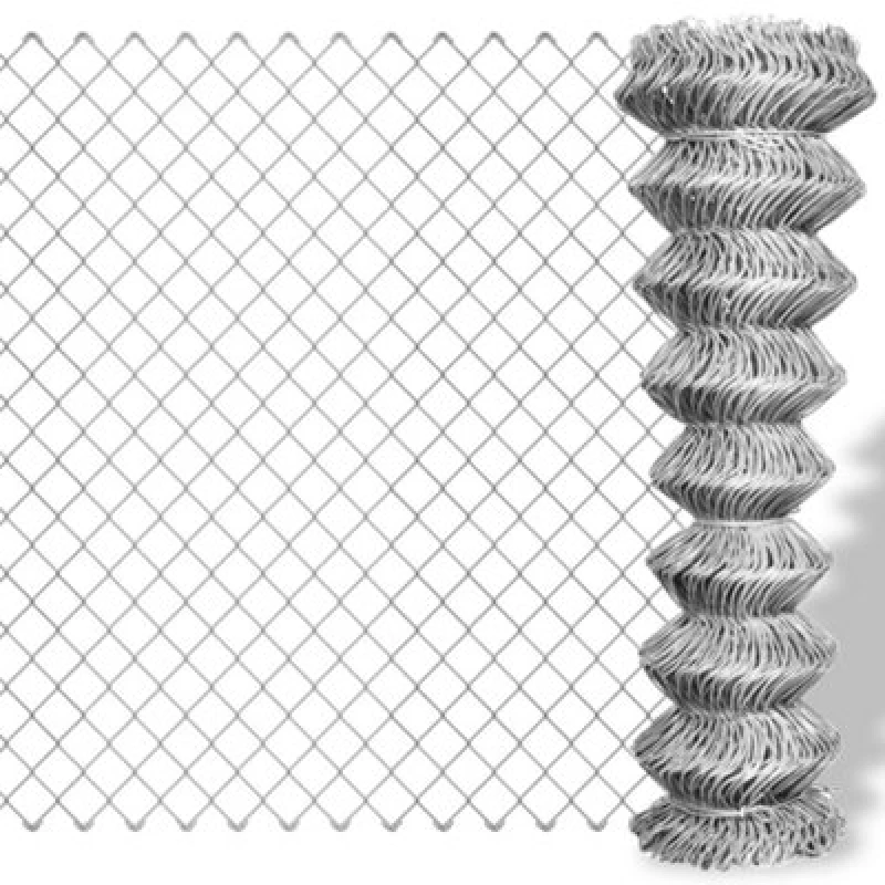 Image of Vidaxl Chain Link Fence Galvanised Steel 15X1.5 M Silver