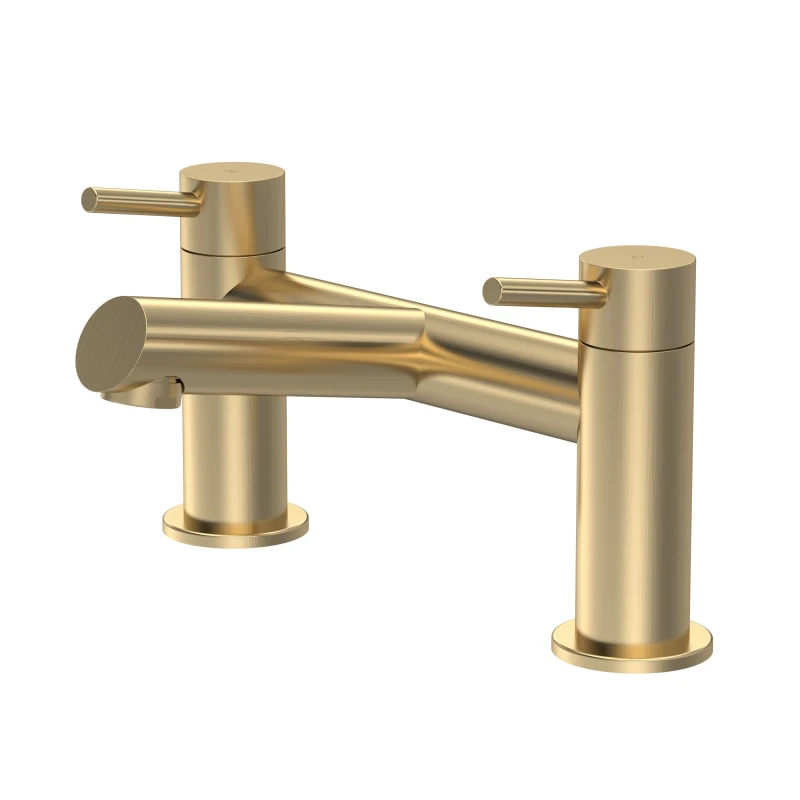 Image of Balterley Minimalist Deck Mounted Bath Filler Tap Brushed Brass Balterley Bronze