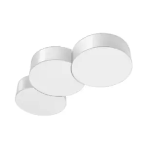 Image of Circle Decorative Flush Ceiling Light, White, 91cm