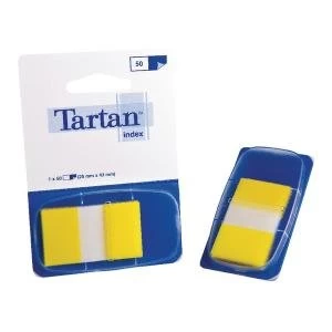 Image of Tartan Index Tab Dispenser 25x43mm 50 Sheet Yellow 70005019800
