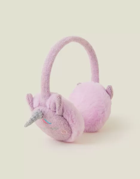 Image of Girls Faux Fur Unicorn Earmuffs