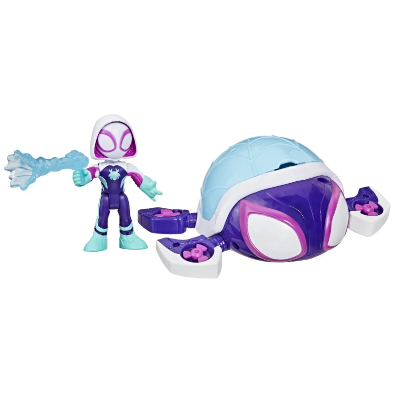 Image of Spidey and his Amazing Friends Marvel Water-Webs Ghost Turtle 3-Inch (7.6 CM) Toy Submarine & Action Figure Super Hero Water Toys Kids Ages 3+