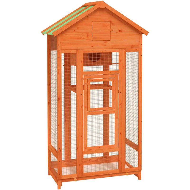 Image of vidaXL Bird House Brown 91.5x53x170cm Solid Wood Pine, Brown 172252