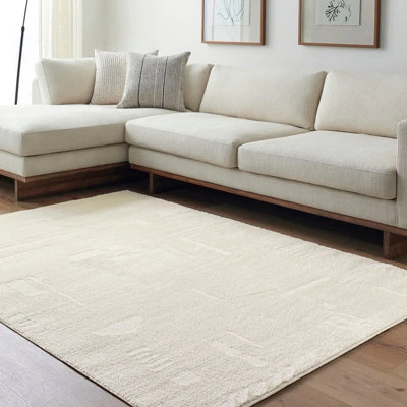Image of Livabliss Scandi Modern High Pile Off-White Rita Area Rug 140 X 200 Cm - Easy Care, Non Shedding, Ideal For Living Room & Bedroom