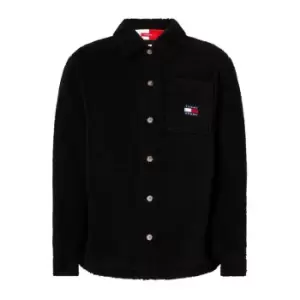 Image of Tommy Jeans Tjm Modern Prep Sherpa Overshirt - Black
