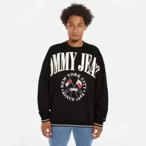 Image of Tommy Jeans Skater Prep Logo Cotton Sweatshirt - L