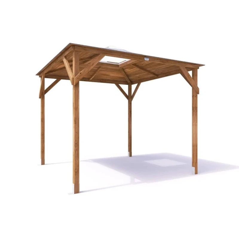 Image of Dunster House Wooden Gazebo 2.5M X 2.5M Hut Tub Sheltered With Roof Felt, Erin