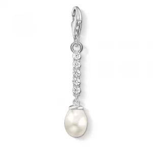 Image of THOMAS SABO Silver Clear Cubic Zirconia and Freshwater Pearl Drop...