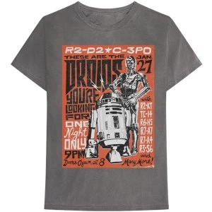 Image of Star Wars - Droids Rock Mens Medium T-Shirt - Grey