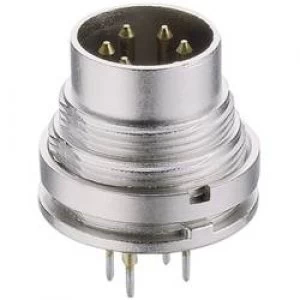 Image of DIN connector Plug vertical mount Number of pins 8 Silver Lumberg SGR 80