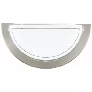 Image of Loops - Wall Light Colour Satin Nickel Shade White Clear Glass Painted Bulb E27 1x60W