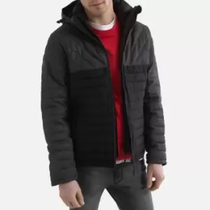 Image of Tweed Mix Fuji Padded Jacket with Hood