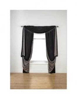 Image of Laurence Llewelyn-Bowen Grande Finale Faux Silk Reversible Slot Top Curtains