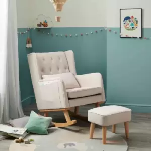 Image of Babymore Lux Nursing Chair with Stool - Cream