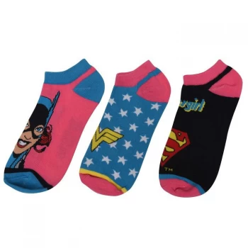 Image of Character Trainer Socks 3 Pack Ladies - DC Comics