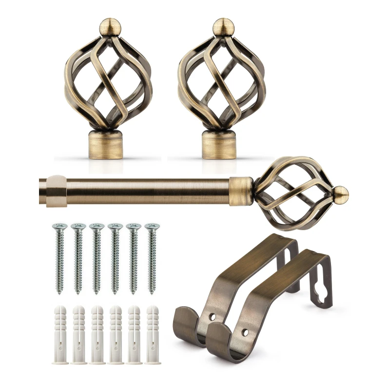 Image of Emma Barclay Curtain Pole Extendable Bird Cage Antique Brass unisex 120-210cm