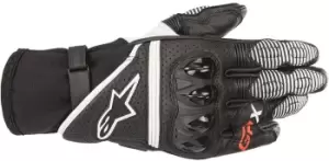 Image of Alpinestars GP X V2 Motorcycle Gloves, black-white, Size 2XL, black-white, Size 2XL