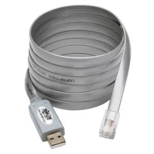Image of Tripp Lite U209-006-RJ45-X USB-A to RJ45 Serial Rollover Cable (M/M) - Cisco Compatible 250 Kbps 6 ft. (1.83 m) Gray
