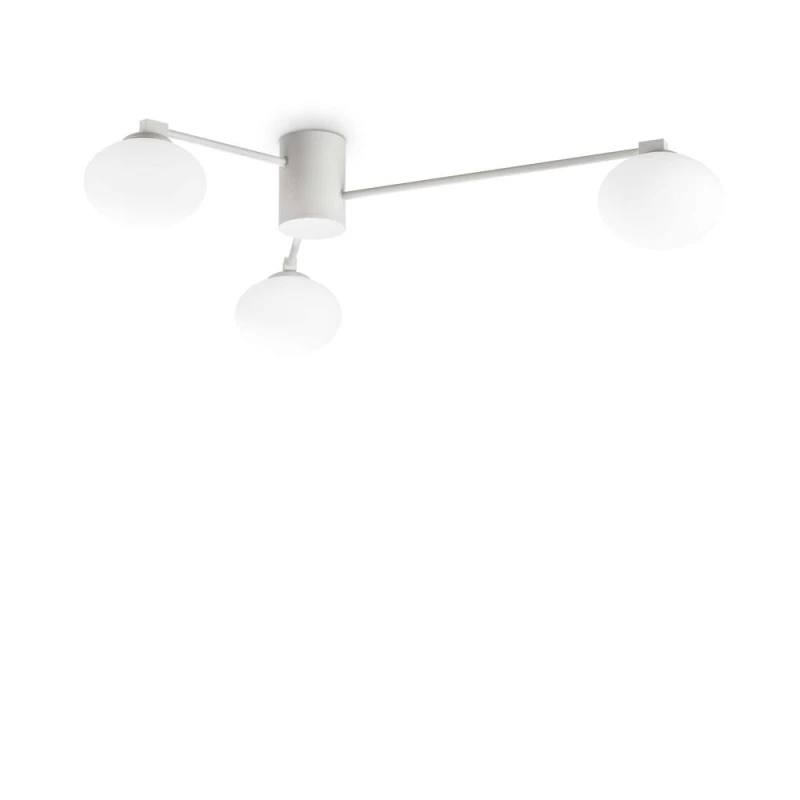 Image of IDEAL LUX Ideal Lux Hermes 3 Light 90cm Globe Ceiling Light White 322674