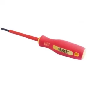 Image of Draper 3mm x 100mm Fully Insulated Plain Slot Screwdriver. (Sold Loose)