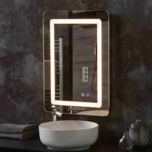 Image of Yearn Mirrors Yearn LED Curved Portrait Bathroom Mirror With Anti-fog 50(w)x70Cm(h)