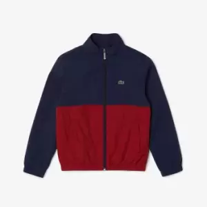 Image of Kids' Lacoste High Neck Colour-Block Jacket Size 10 yrs Navy Blue / Bordeaux