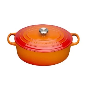 Image of Le Creuset Signature Cast Iron Oval Casserole 29cm Volcanic