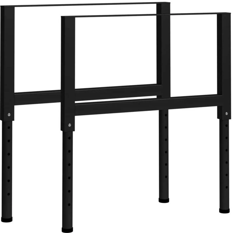 Image of VIDAXL Vidaxl - Adjustable Work Bench Frames 2 pcs Metal 85x(69-95.5) cm Black 8720286111598