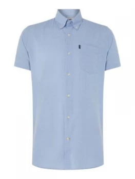 Image of Mens Barbour Casey short sleeve oxford shirt Light Blue