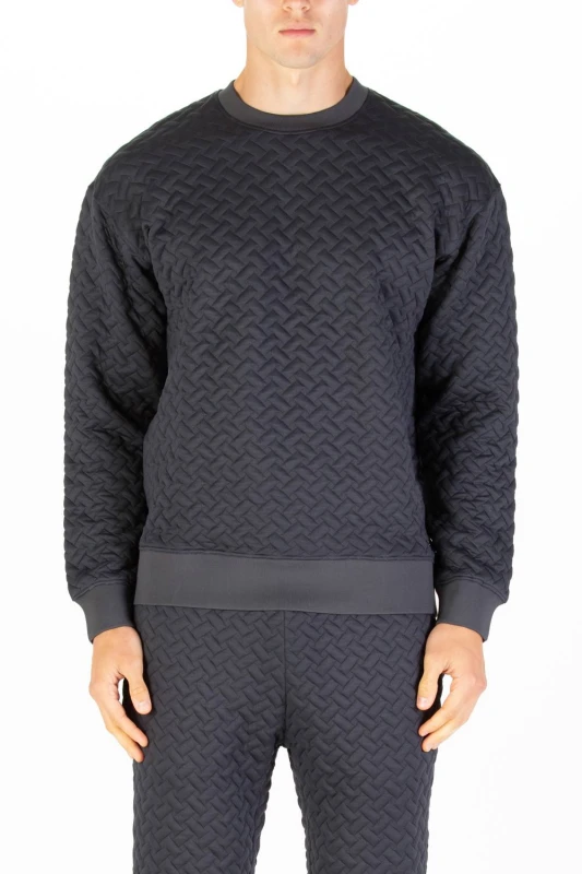 Image of Luke 1977 Luke 1977 Men Torridon Texture Sweatshirt in Charcoal Size: Small Charcoal S Male 5063494107476