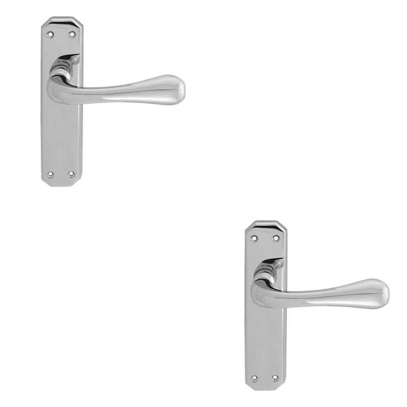 Image of Loops 2x PAIR Heavy Duty Handle on Angular Latch Backplate 180 x 40mm Polished Chrome Multi