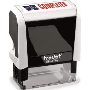Image of Trodat Printy 4912 46mm x 18mm Self Inking Word Stamp RedBlue