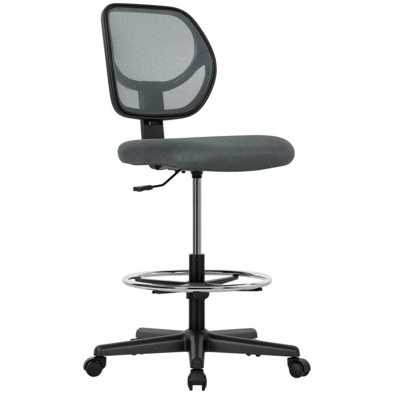 Image of VINSETTO VINSETTO Swivel Mesh Office Chair w/ Adjustable Footrest Ring, Charcoal Grey Charcoal One Size Unisex 5063603049048