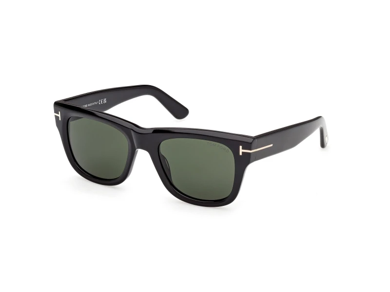 Image of TOM FORD Man TOM FORD FT1304 FINN-02 01N Sunglasses Acetate Black Green Squared Normal Black Sunglasses Man Acetate