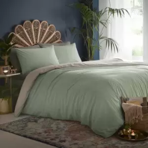 Image of Loft Tate Soft Velvet Duvet Cover Set, Green, Single - Appletree