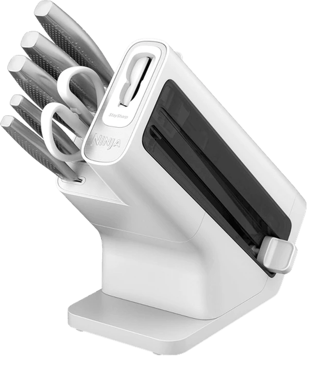 Image of Ninja Stay Sharp 6 Piece Stainless Steel Knife Block - White