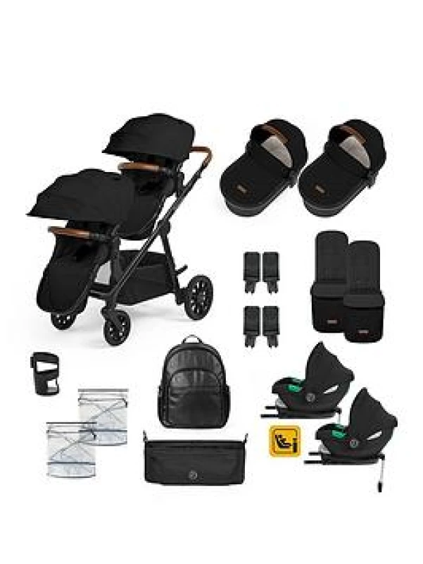 Image of Ickle Bubba Virgo Aio, I-size & Isofix Base - Twin Package - Black/Black/Tan, Black 12-001-420-003